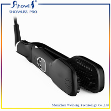 Black Brush Hair Straightener with 3D Steam Function